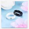 Ceramic Ring Fashion Men and Women Trend Couple Rhinestone Ring Jewelry