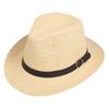 Unisex Solid Color Straw Jazz Hat - Outdoor Sun Protection for Men & Women