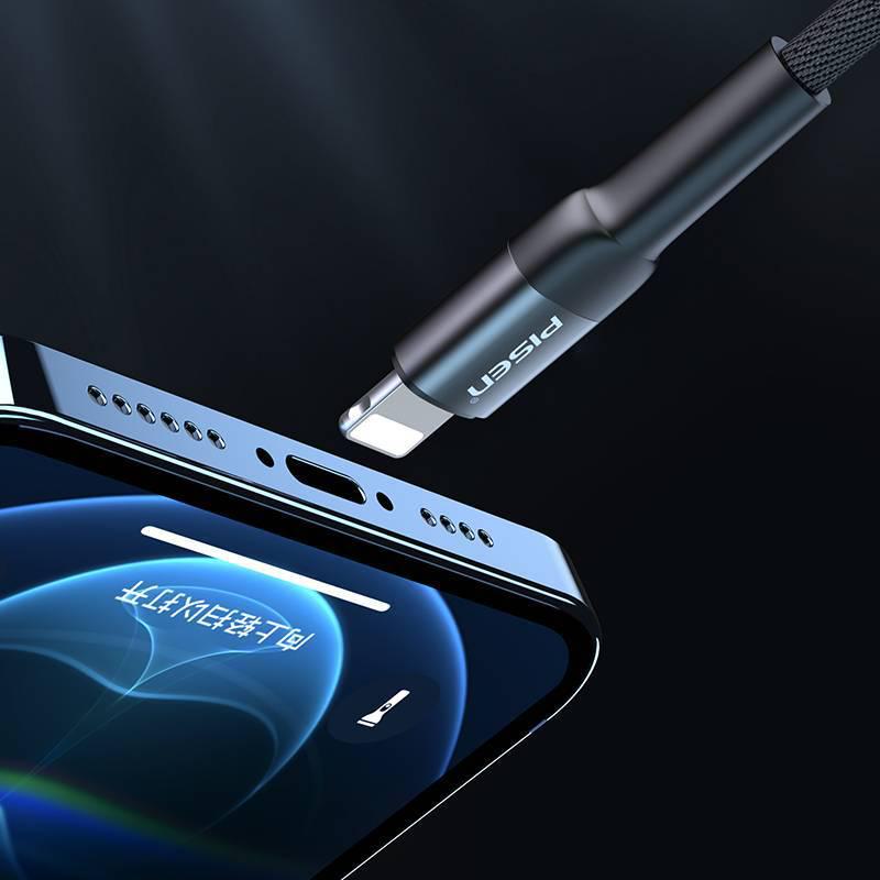 PISEN PD Aluminum Alloy Fast Charging Nylon Braided Cable for Apple