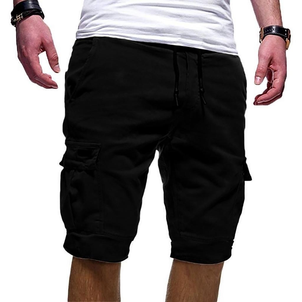 (Projector)Men's Summer Casual Outdoors Casual Patchwork Pockets Overalls Sport Tooling Shorts Pants