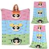Cartoon Cute PPowerpuff Girl Blanket Soft Warm Flannel Throw Blanket Bedspread for Bed Living room Picnic Travel Home Sofa