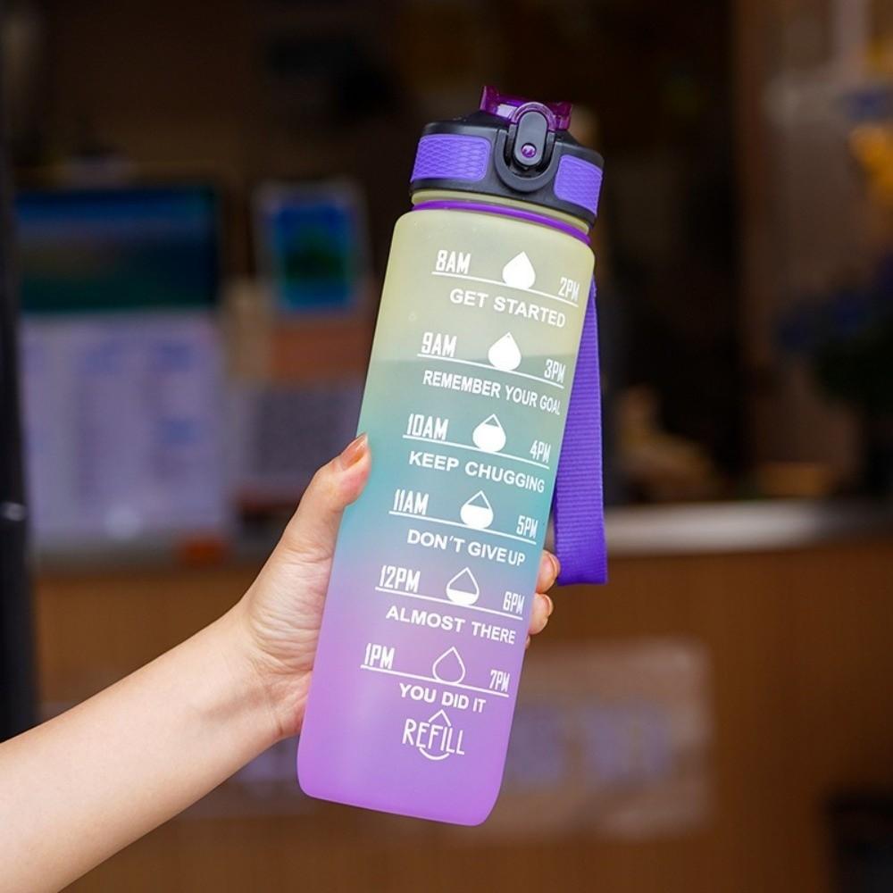 1000ML Straw Sports Water Kettle Leak Proof Straw Plastic Water Bottle Travel