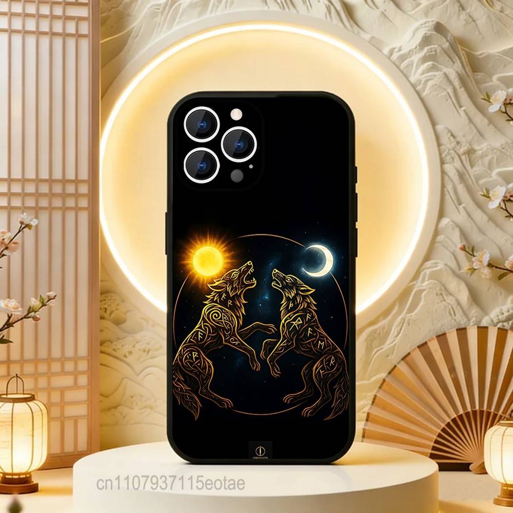 Чехол для телефона Один И Фенрир Силиконовый Мягкий Для IPhone 16,17,15,11,13,12,14,Mini,Pro,Max,Plus,Air,E Черный