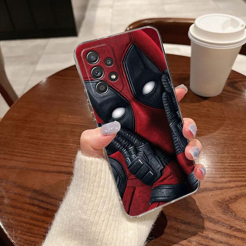 Прозрачный чехол Marvel Spiderman Deadpool Venom для Samsung Galaxy A57 A37 A56 A36 A55 A54 A35 A26 A07 A17 A16 A06 A36 A15 Мягкий чехол