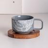 Ретро элегантная керамическая кофейная чашка Оригинальный дизайн Чашки для послеобеденного чая Деревянные подставки Офисные стаканы для воды Кружки для молока Посуда для напитков