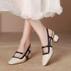 2025 Spring and Summer New Bag Head Sandals Women's Thick Heel Fashion Versatile Square Head Back Empty Casual Single Shoes Fairy Shoes