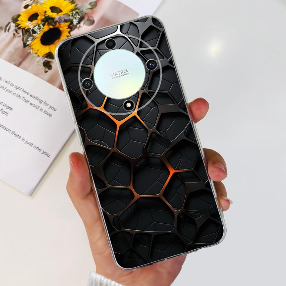 Чехол для Honor X9b 5G ALI-NX1 Популярный Цветок Мягкий Прозрачный Силиконовый TPU Чехол для Honor X9a RMO-NX1 HonorX9 ANY-NX1 Ударопрочный Funda