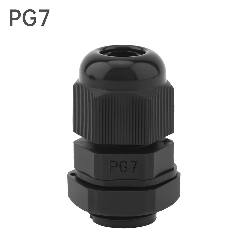PG Cable Gland,Black Plastic Nylon Cable Connector,IP68 Waterproof Wire Glands Connector Fitting,PG7-PG19 Cable Gland,Simple Installation