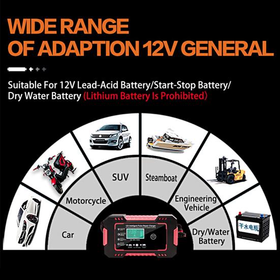 Moto Battery Charger Anti-deformed Safe Flame Retardant Short-circuit Protection Battery Maintainer for Truck