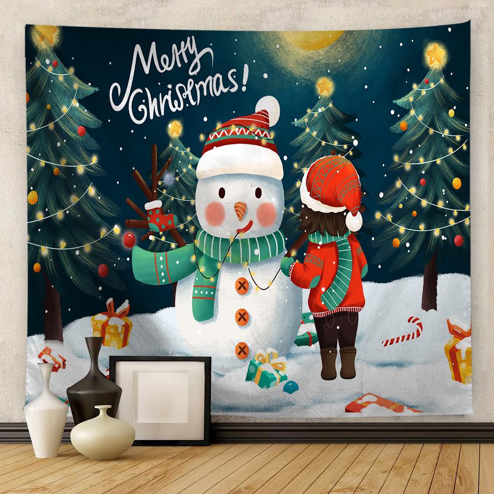Европейский и американский рождественский печатный гобелен, настенный ковер, картина, фоновая картина, подвесная ткань