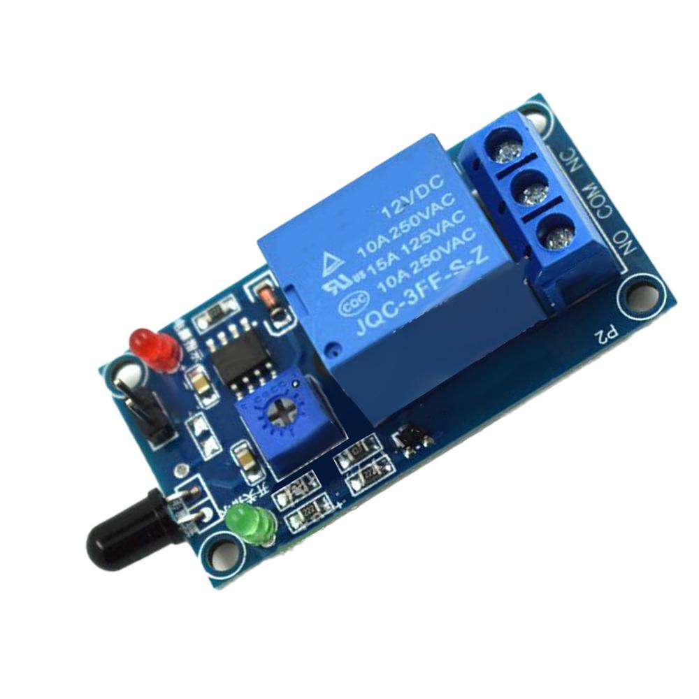 DC 12V Fire Detection Module 760~1100nm Relay Module Fire Alarm Sensor  Industrial Applications