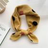 Retro Green Floral Small Silk Scarf - Korean Style Women's Versatile Autumn/Spring Accessory, Thin Square for Neck or Headband