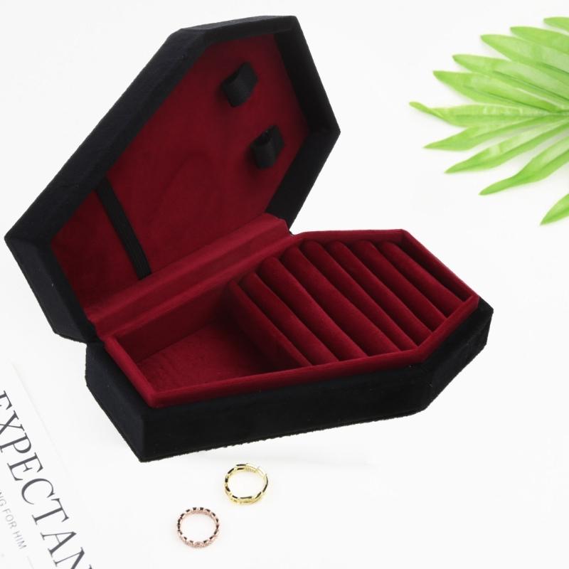 Necklace Earring Display Case Ring Holder Coffin Shape Jewelry Display Box