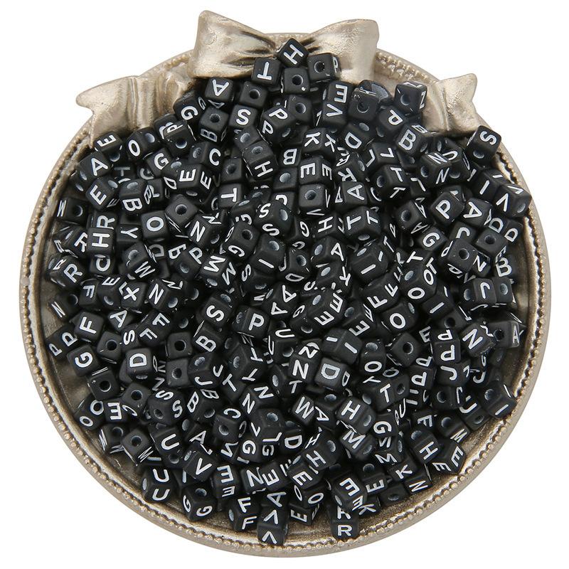 Бусины для браслета ручной работы 5x5 мм Акриловые английские буквы Квадратные бусины Бисероплетение Украшения Аксессуары Подвеска ручной работы Браслет своими руками Материалы