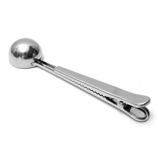 Прочная кухонная мерная ложка для кофе из нержавеющей стали, герметичная ложка с зажимом для сумки