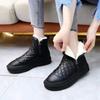 New Plaid Snow Boots for Women Winter New Student Booties Cotton Warm Shoes Fleece-lined Thickened