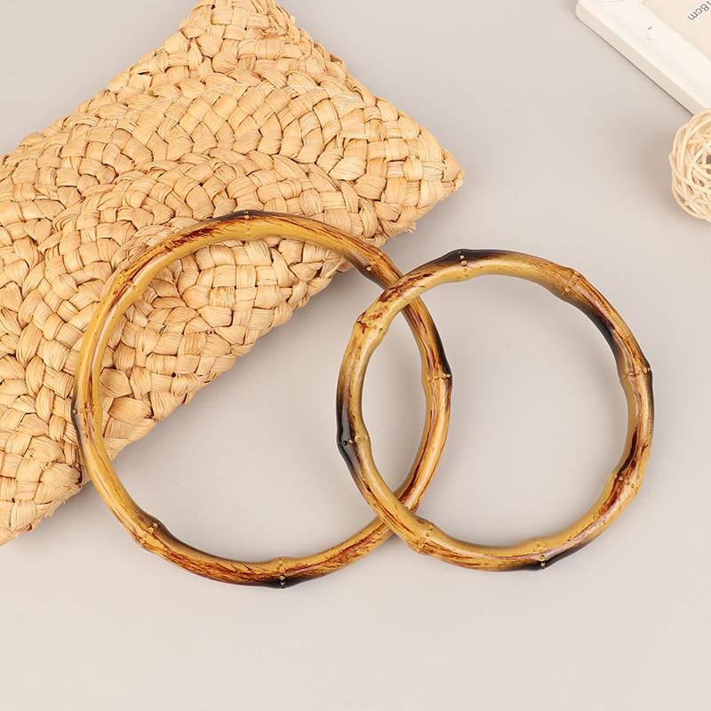 Бамбуковая ручка для кошелька, рамка-вешалка, бамбуковая O-ручка для сумки, ремни, сменные бамбуковые ручки, деревянные кольца ручной работы