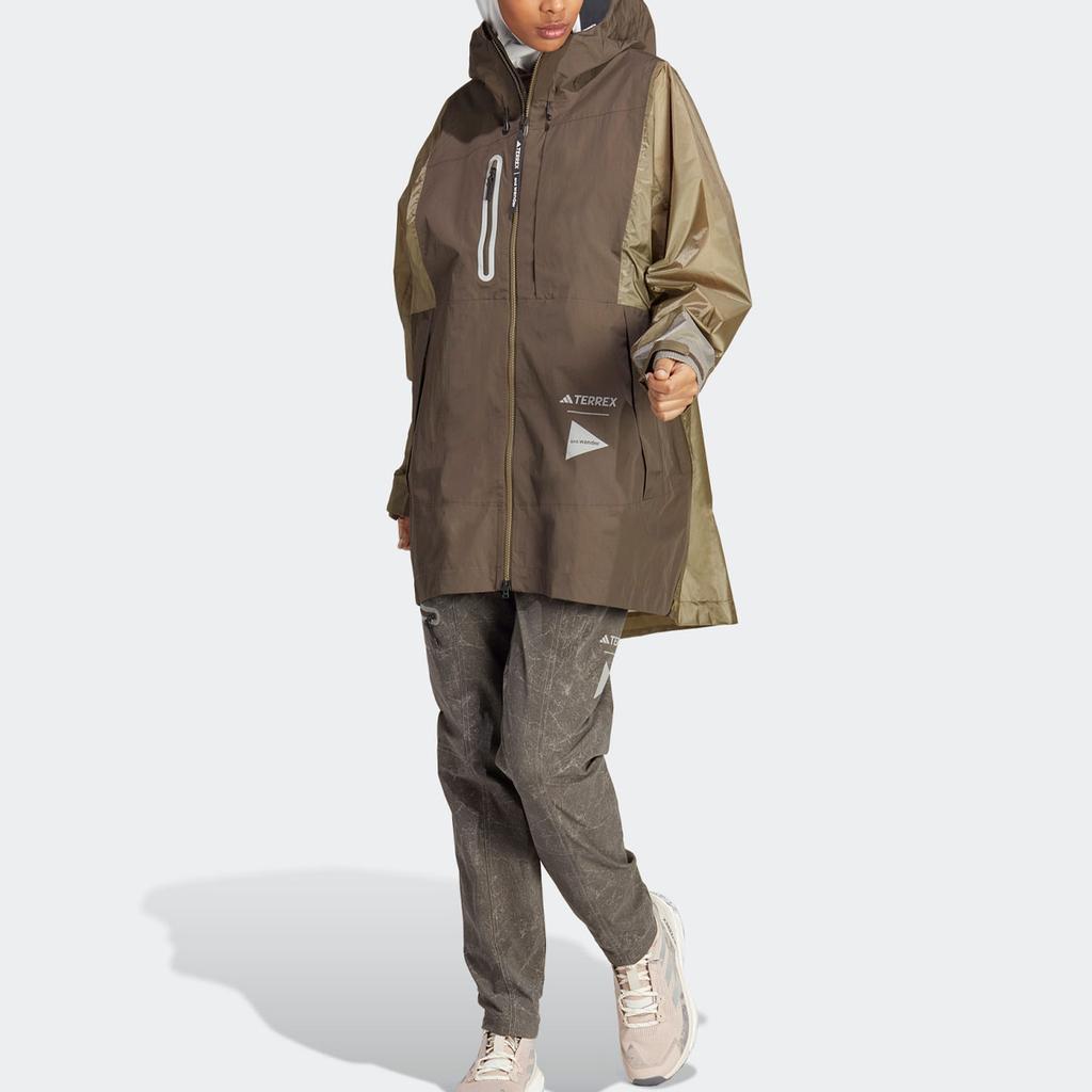 Adidas Terrex X и Wander Collaboration SS23 цветные блоки уличная водонепроницаемая куртка с капюшоном женские куртки темно-оливково-зеленый HR7145