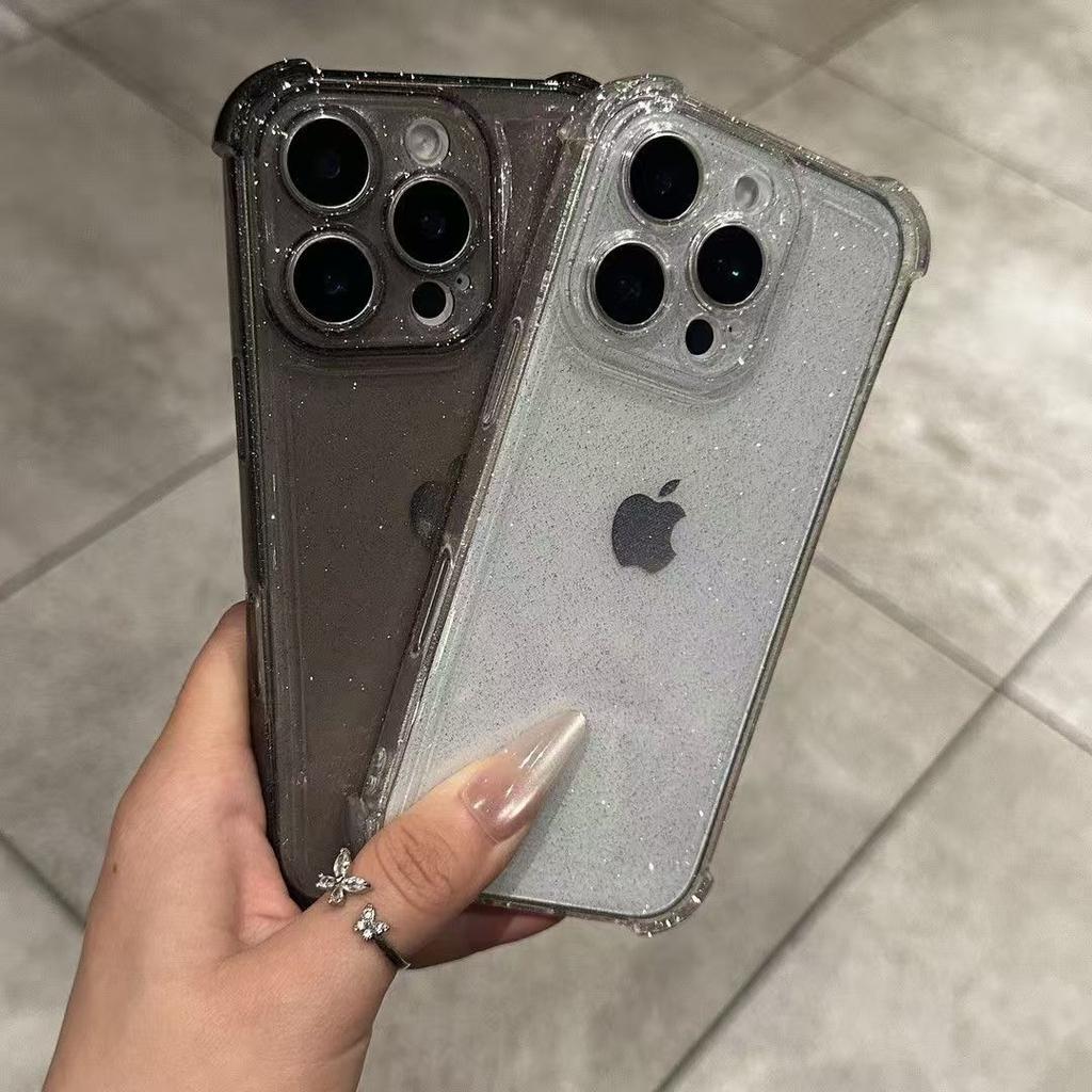 Прозрачный чехол с блестками и стразами для iPhone 17 16 15 14 13 12 11 Pro Max XS X XR 16PLUS 17AIR 16E Мягкий прозрачный силиконовый бампер