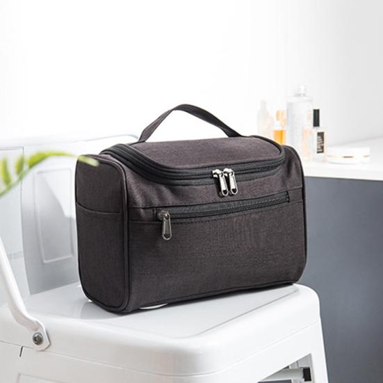 Органайзер для макияжа с ручкой, водонепроницаемый полиэстер, женская сумка для мытья бритья, косметический чехол для хранения для путешествий