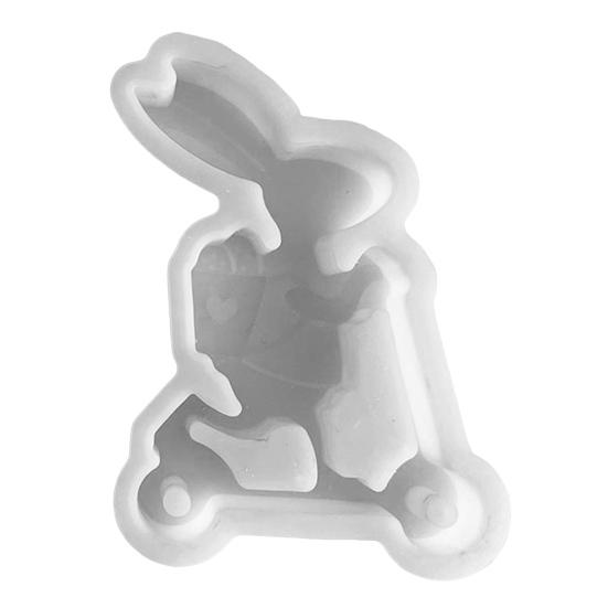Силиконовая форма для пасхального кролика для самостоятельного изготовления свечей, литье из смолы, легко снимаемая форма для полимерной глины, гибкая форма для свечей в виде кролика