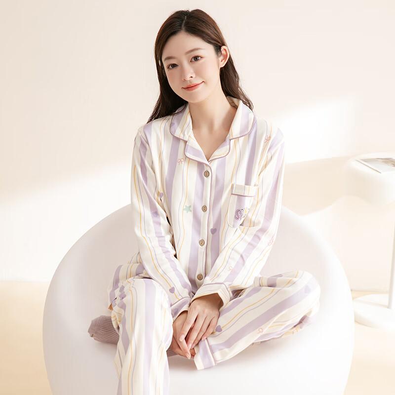 Pajamas 100% Cotton 2025 Autumn New oose ong Seeve Set Homewear