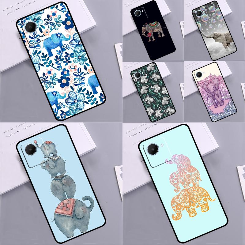 Милый мультяшный слон для Realme 14 10 11 12 13 Pro Plus GT 6 5 6T GT7 Pro C61 C55 C53 C51 C21Y C25S C75 C67 Чехол