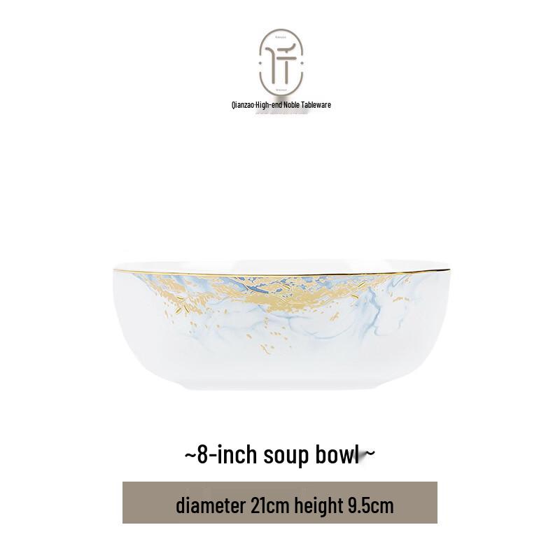 Hanyou Ceramic Glazed 8-inch Deep Plate