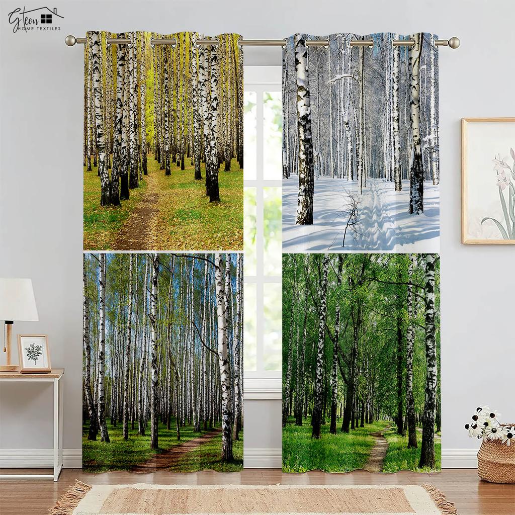Лесные 3D-шторы с принтом пейзаж зеленый солнечный кленовый лист природа жизненная сила B&B отель спальня гостиная шторы 2 шт.