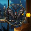 Bat Stained Glass Suncatcher Window Hanging Decoration Halloween Gothic Bat Glass Ornament for Window Home Kitchen