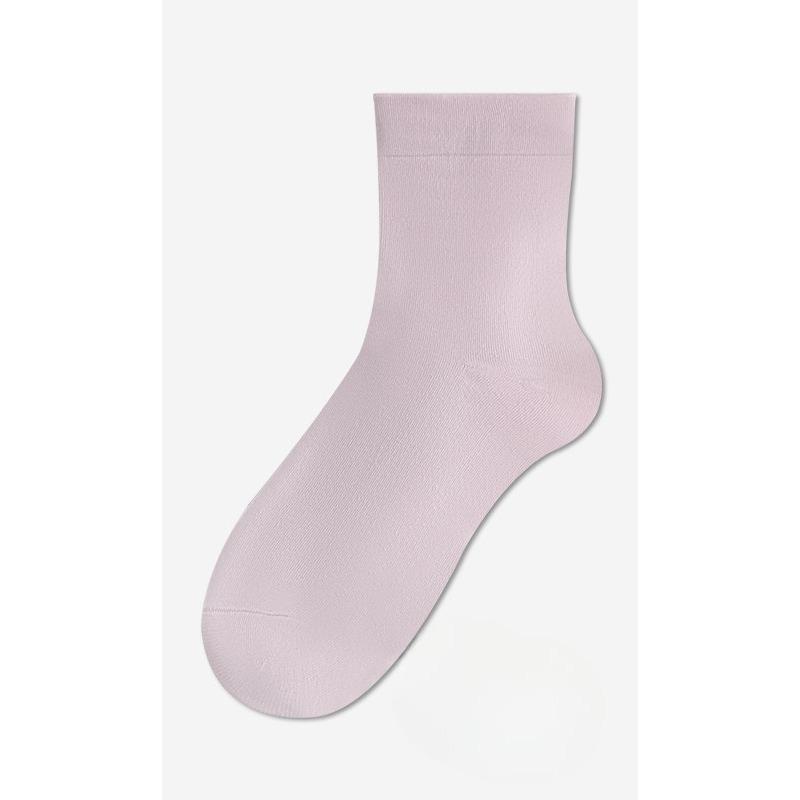 Женские весенне-осенние носки до середины икры, дезодорирующие и влагопоглощающие носки из чистого хлопка, бесшовные носки, однотонные и универсальные носки