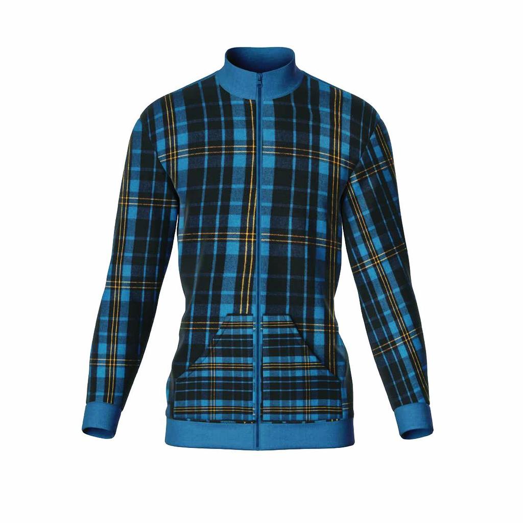 Bigreams Unstitched Cotton Navy Blue Checkered Flannel Shirt Jackets Fabric Sewing Sold By Meter