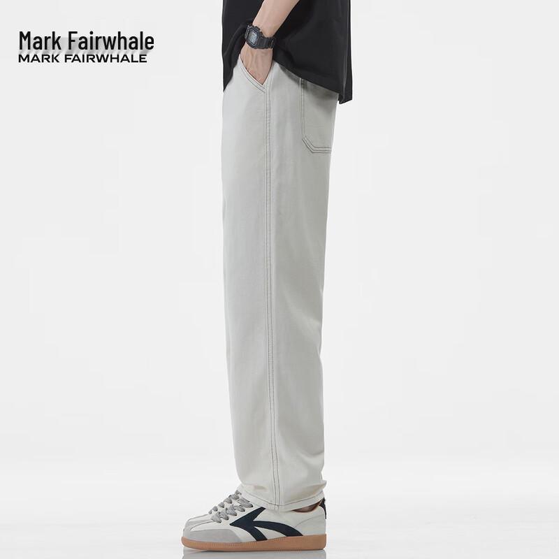 Mark Fairwhale Men's Loose Straight White Jeans