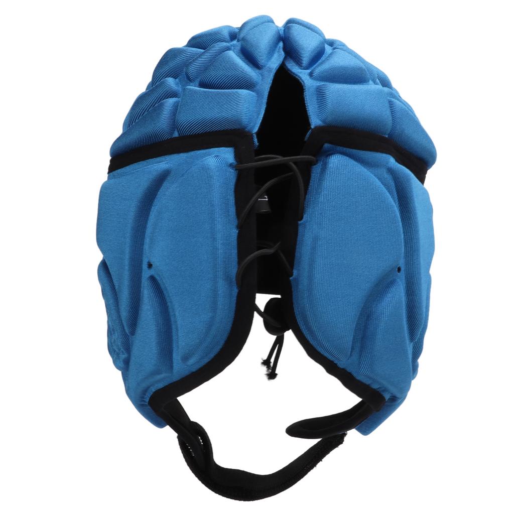 Футбольный шлем EVA с защитой от ударов и бархатной подкладкой, регулируемый тросовый футбольный шлем для взрослых, синий