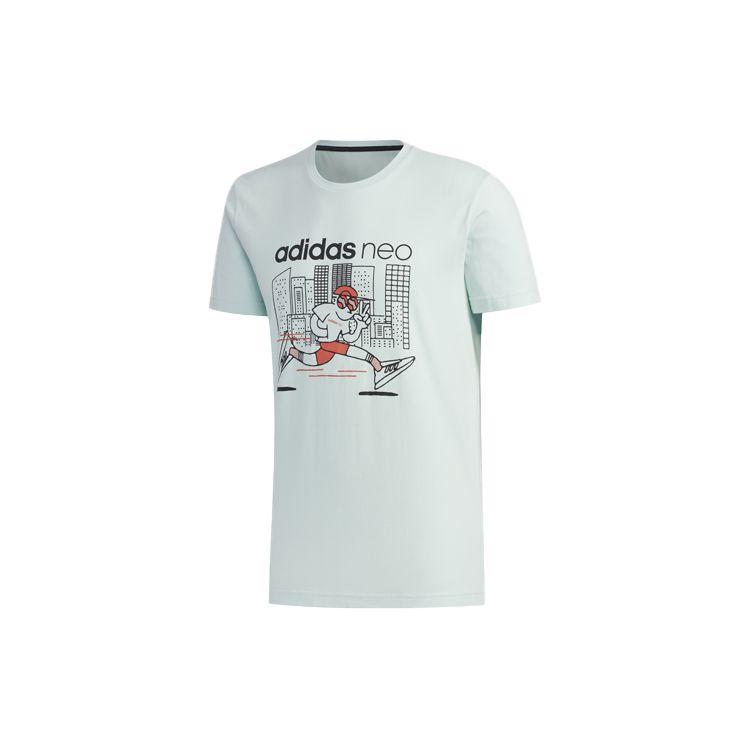 Adidas Neo Fun Print Sports Crew Neck T-Shirt Men Tops Green FP7380