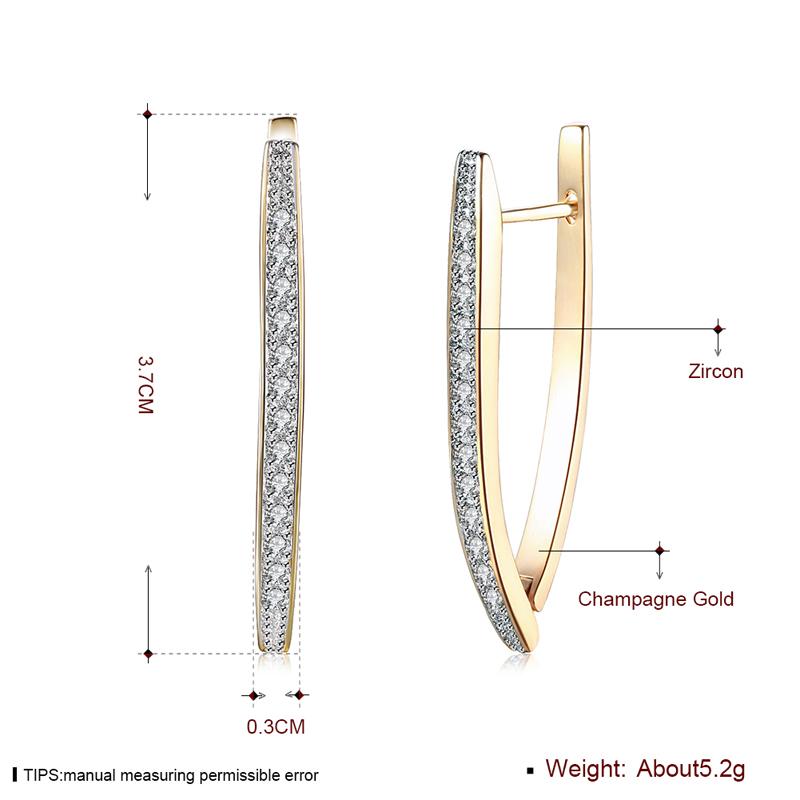 2023 New Arrival Cubic Zirconia Geometric Gold Color Big Hoop Earrings For Women Fashion Jewelry
