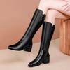 Boots In the Autumn and Winter of 2025, the New Mid-heel Thick Heel Is Versatile, and the Foreign Style Is Absolutely Perfect, But the Knee Mother Hig