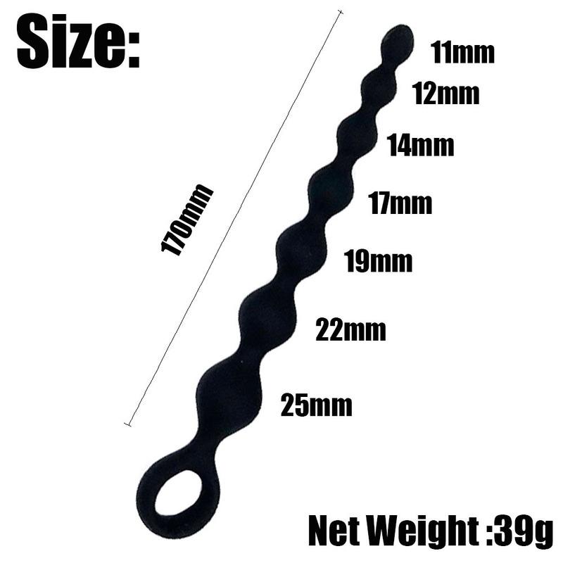 7 Beads Silicone Butt Plug, Reusable Anal Training Kit for Beginners Sex Toys