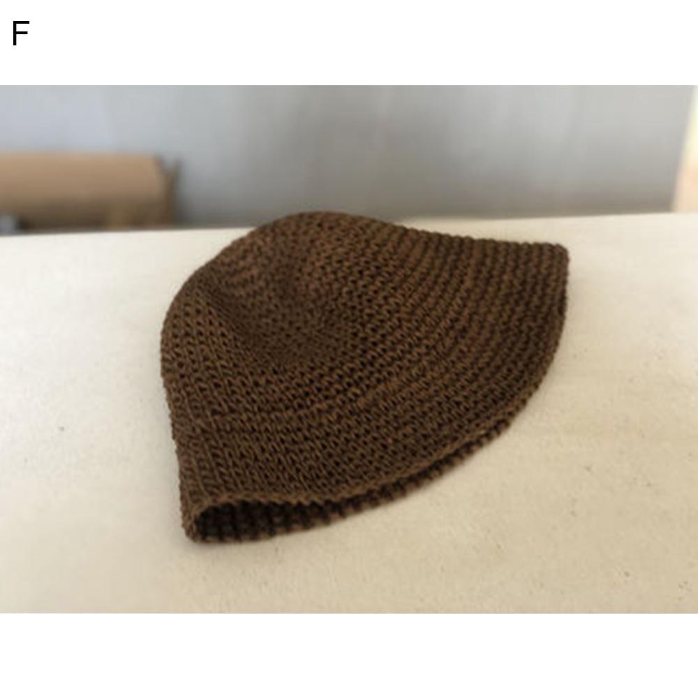 Casual Holiday Women's Fashion Cap Fisherman Hat Sunscreen Hats Hand-woven Bucket Straw Beach Hat