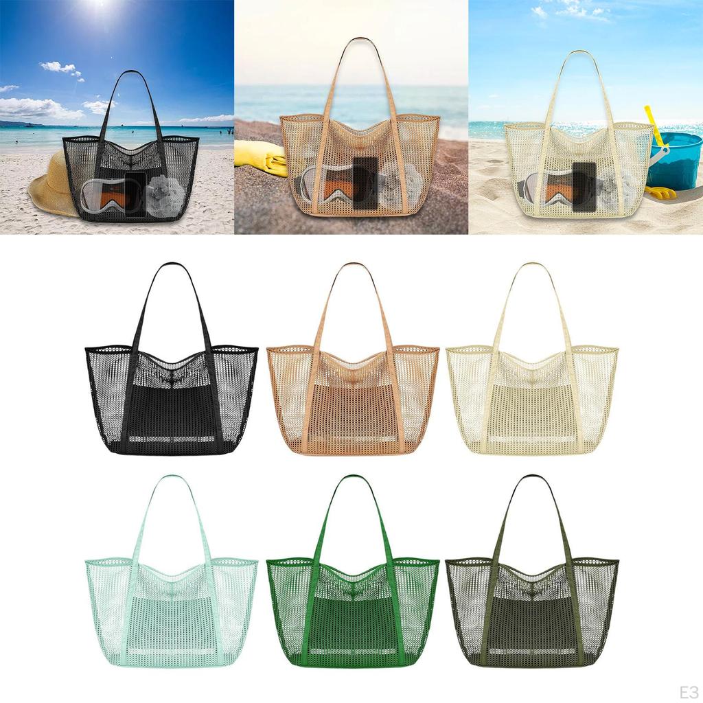 Beach Tote Bag Shoulder Storage for Women Camping Shopping Picnic