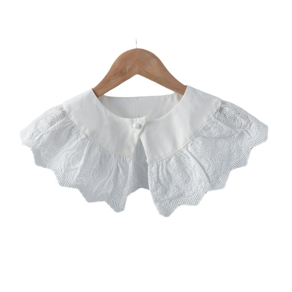White Shoulder Wraps Shawl for Women's Shirt Fake Collar Blouse Detachable Collar Vintage Ladies False Blouse Collar Half Shirt