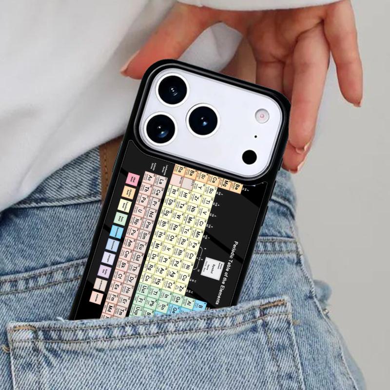 Chemistry College Periodic Table Science Phone Case for iPhone 16e 15 14 13 12 17 Pro Max Plus Air 17pro Cover Coque
