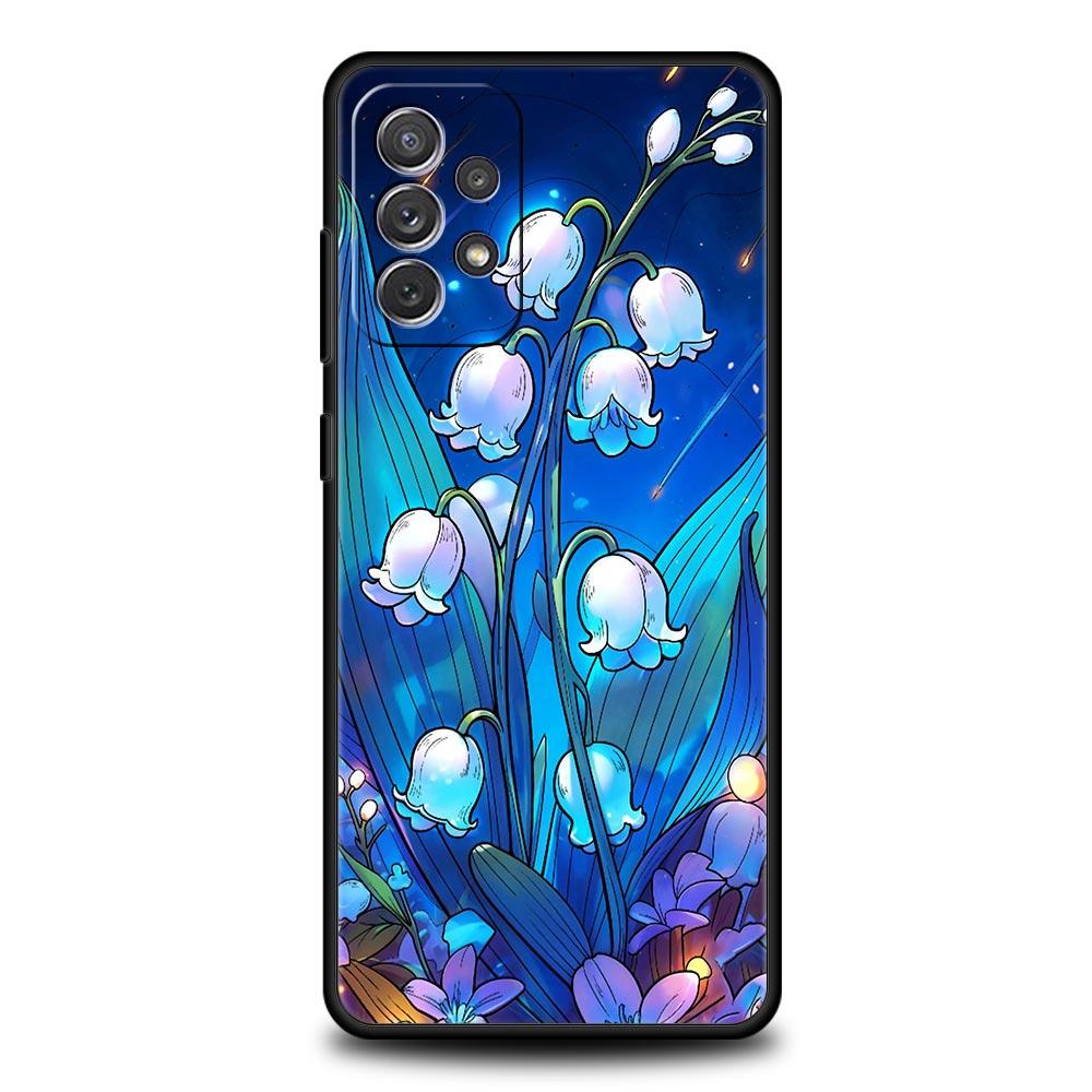 Прозрачный цветочный чехол для телефона Ландыш для Samsung Galaxy A55 A35 A15 A14 A13 A25 A54 A51 A71 A72 A73 A32 A52 A41 Мягкий ТПУ