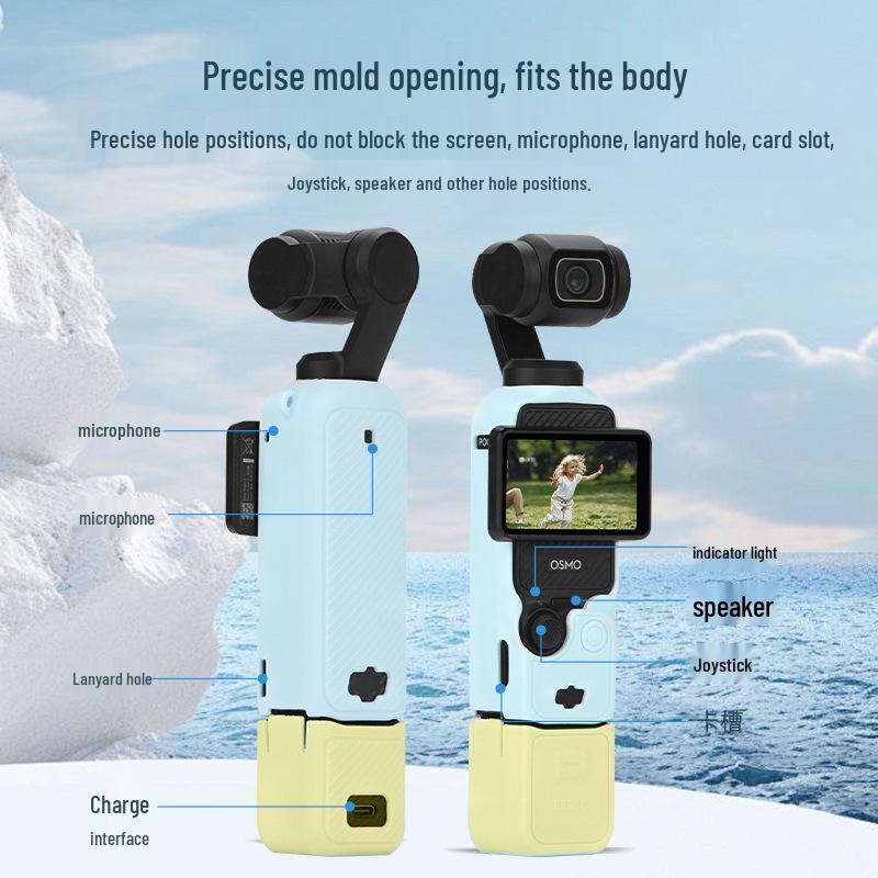 Силиконовый защитный чехол DJI Pocket 3 для стабилизатора Osmo Pocket - Цвет макарон