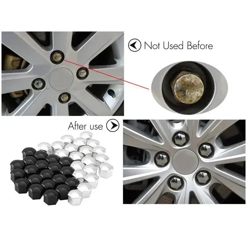 20Pcs Car Wheel Nut Caps Protection Anti-Rust Auto Hub Car Tire Screw Caps Nut Bolt Covers Caps Exterior Decoration 17/19/21mm