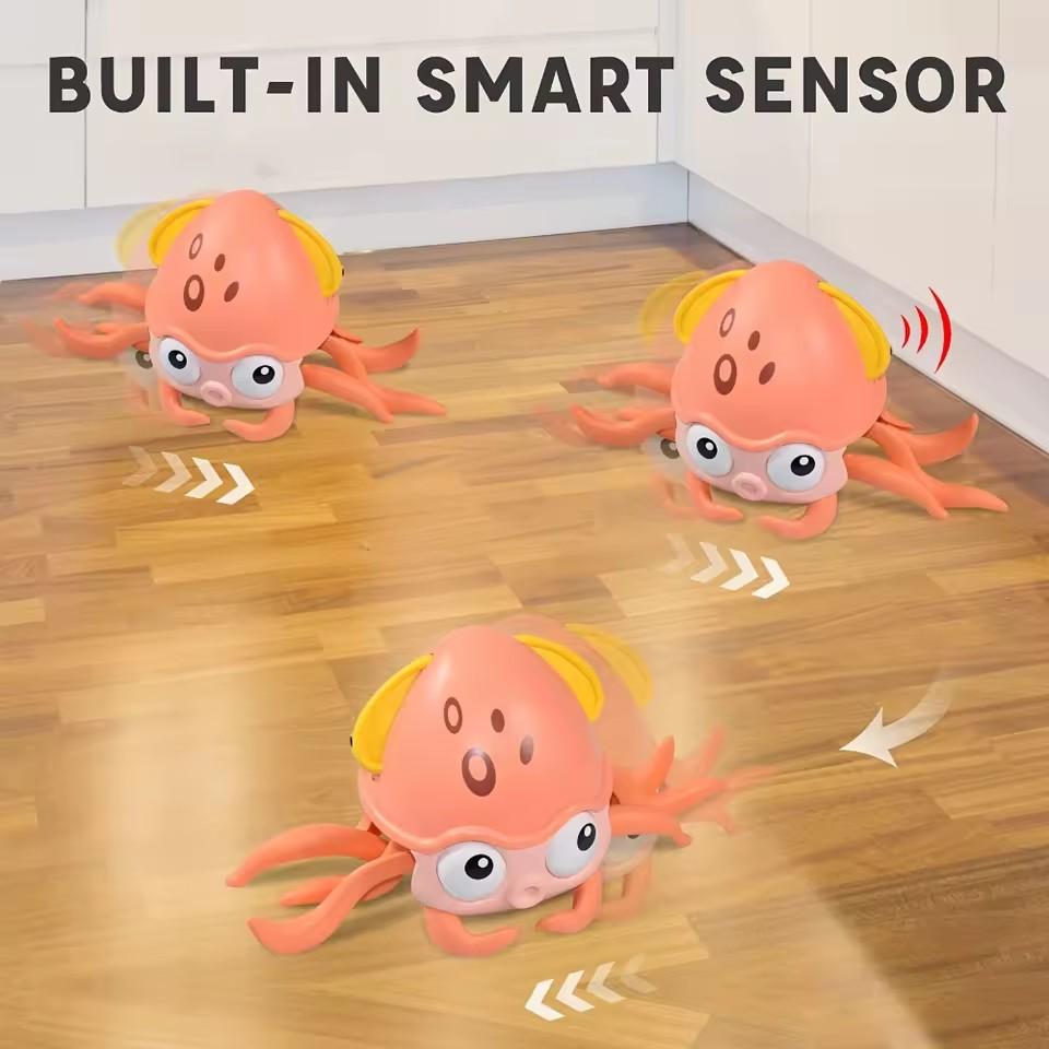 Children Induction Escape Octopus Crab Crawling Toy Infant Electronic Pets Musical Playthings Learning Christmas Gift Idea Baby Toddler Moving Toy