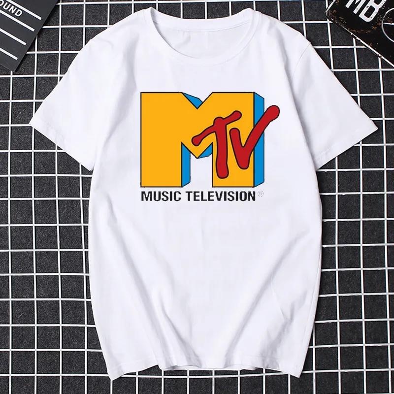 Графическая футболка MTV Music Television Женская Смешная Унисекс Одежда Мода Хип-Хоп ТВ Футболка Большого Размера 100% Хлопок Унисекс Футболка