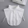 Women's Solid Colour Black White Vertical Small Flip Collar Versatile Shirt Jumper Jumper Fashion Lace False Collar Four Seasons