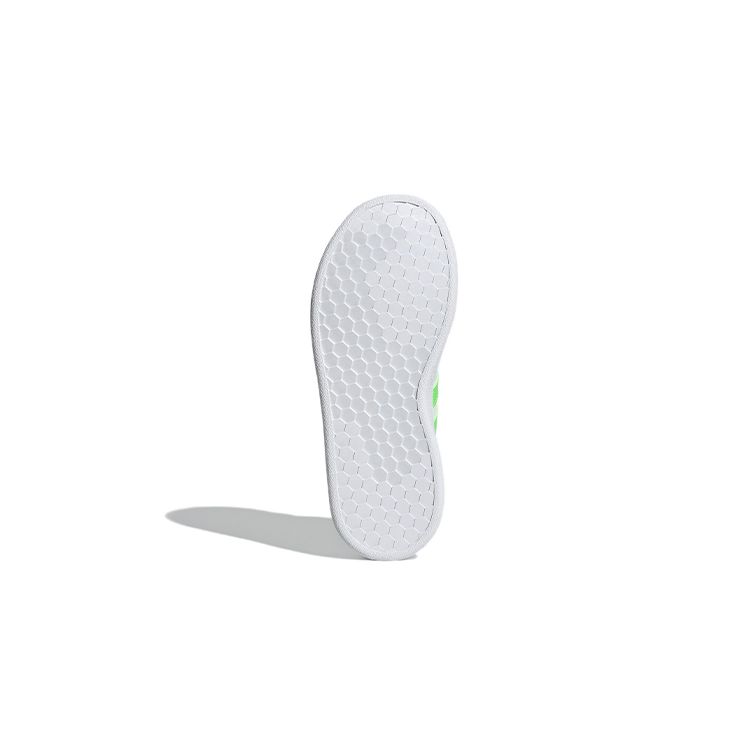 Adidas Neo Grand Court Удобные Модные Прочные Детские Кроссовки с Низким Верхом Детские Кроссовки Белый Зеленый GX5746