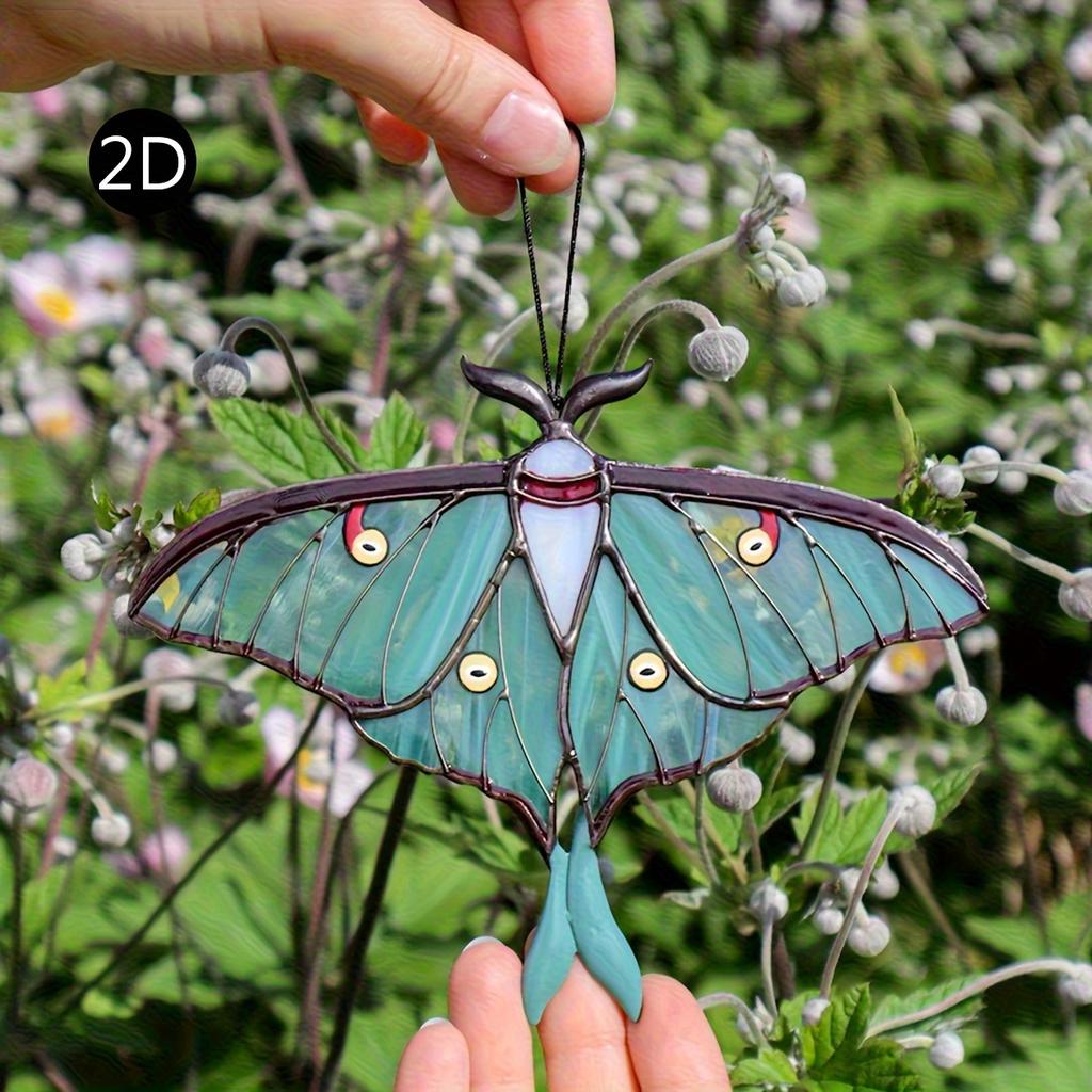 [2D Flat] 1pc Acrylic Sun Catcher with Green and Black Butterfly Design, Perfect for Home, Garden, or Nature Lover's Outdoor Decor, Butterfly Ornament